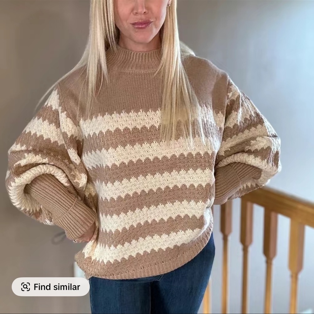 Striped Beige and Cream Sweater